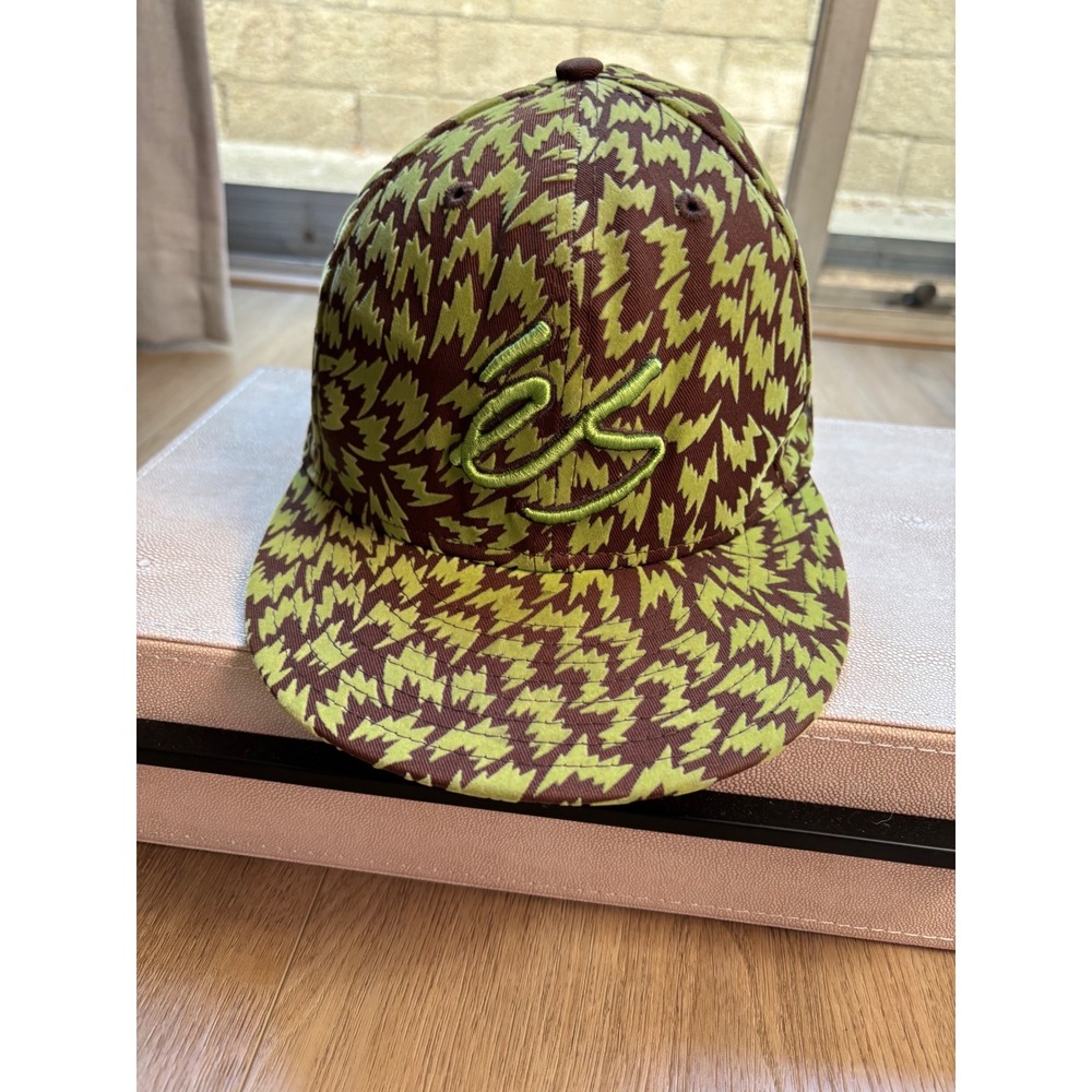 eS Skateboarding New Era 59FIFTY Fitted Hat 7 1/2 Brown Green Lightning Footwear